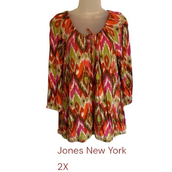 Jones New York Tops - Jones New York Women's Casual Colorful Patterned Top  2X    #6